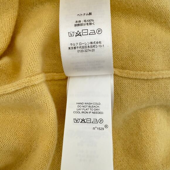 Vintage Polo Ralph Lauren Pullover Wool Sweater Butter Yellow Men's - Picture 7 of 12